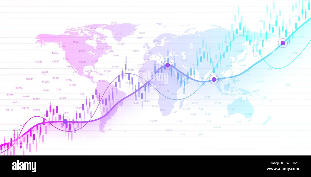 Stock market graph or forex trading chart for business and financial concepts. Abstract finance