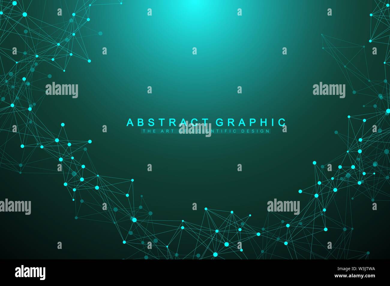 Technology abstract background with connected line and dots. Big data visualization. Artificial Intelligence and Machine Learning Concept Background Stock Vector