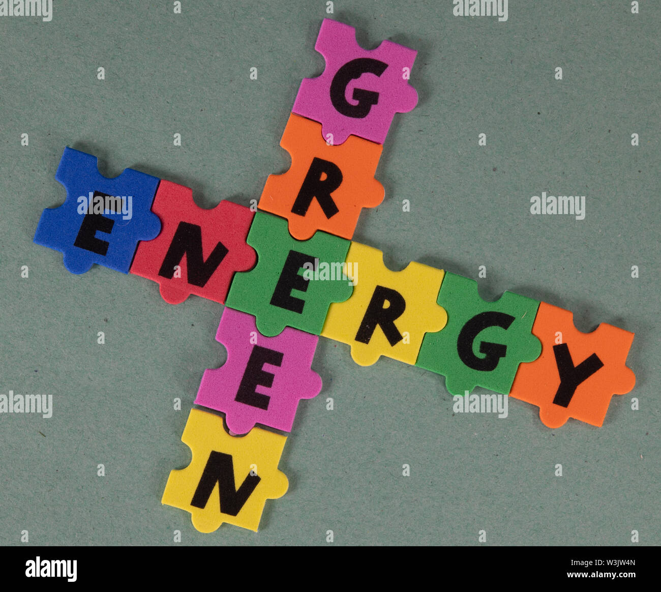 Jigsaw words showing Green Energy Stock Photo Alamy