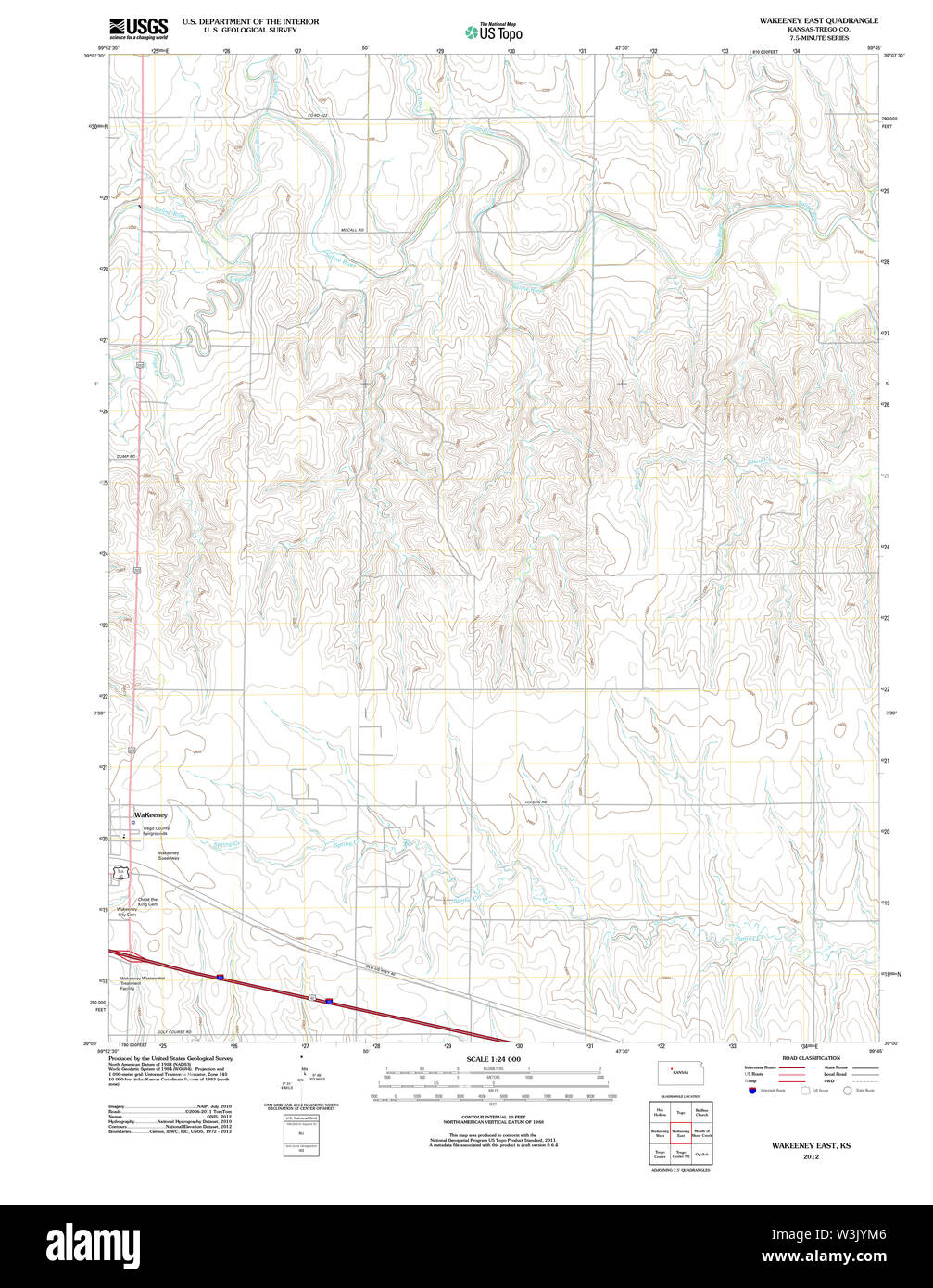 Wakeeney kansas map hires stock photography and images Alamy