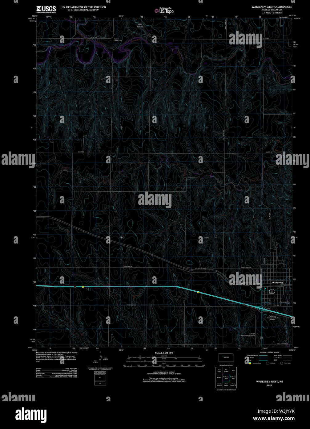 Map of wakeeney hires stock photography and images Alamy