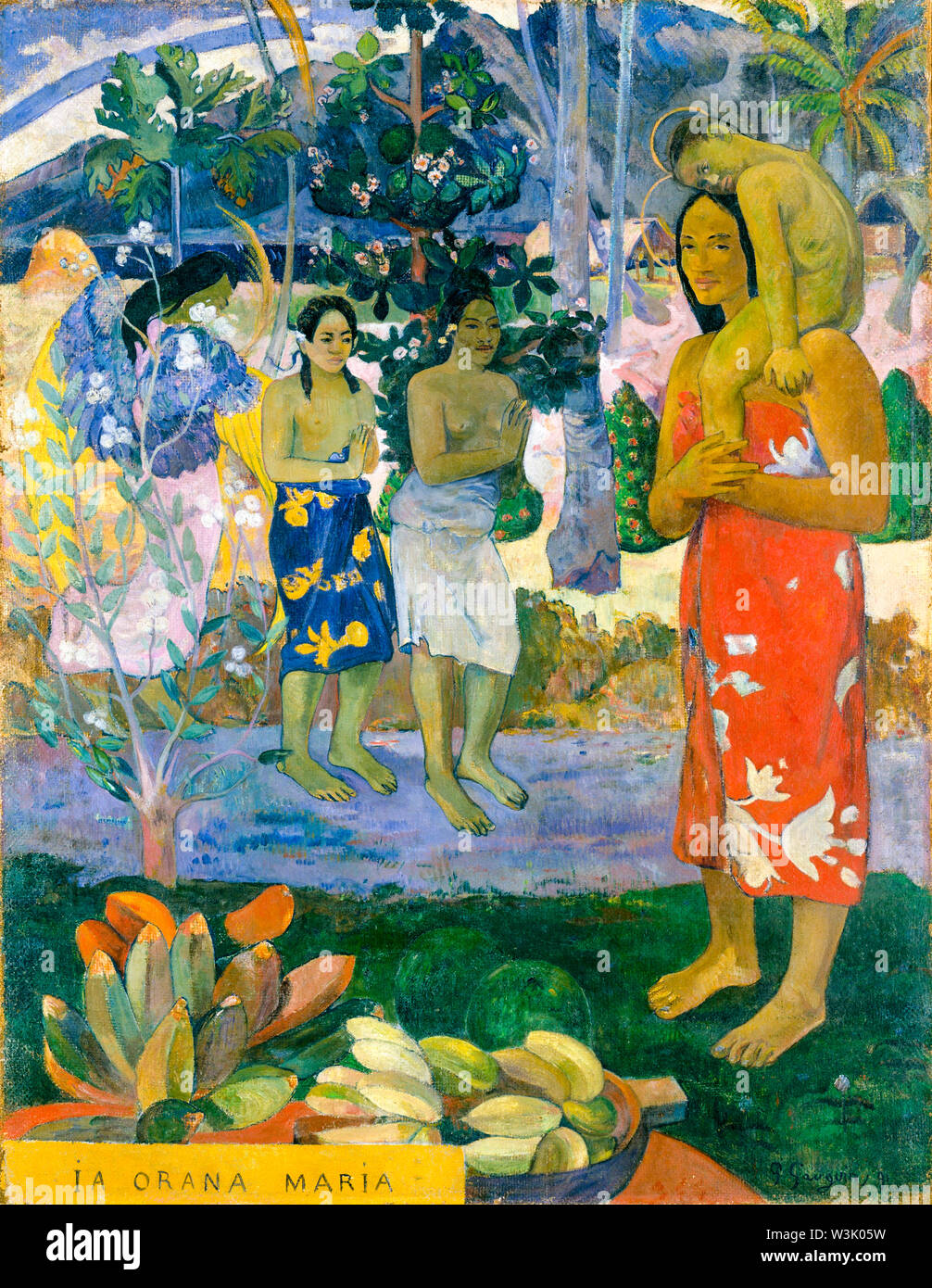 Paul Gauguin, Ia Orana Maria, (Hail Mary), painting, 1891