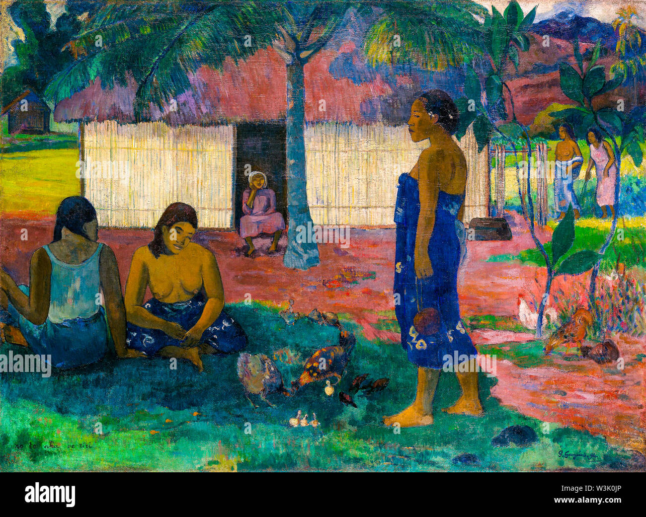 Paul Gauguin, Why are you Angry?, (No te aha oe riri), painting, 1896 Stock Photo