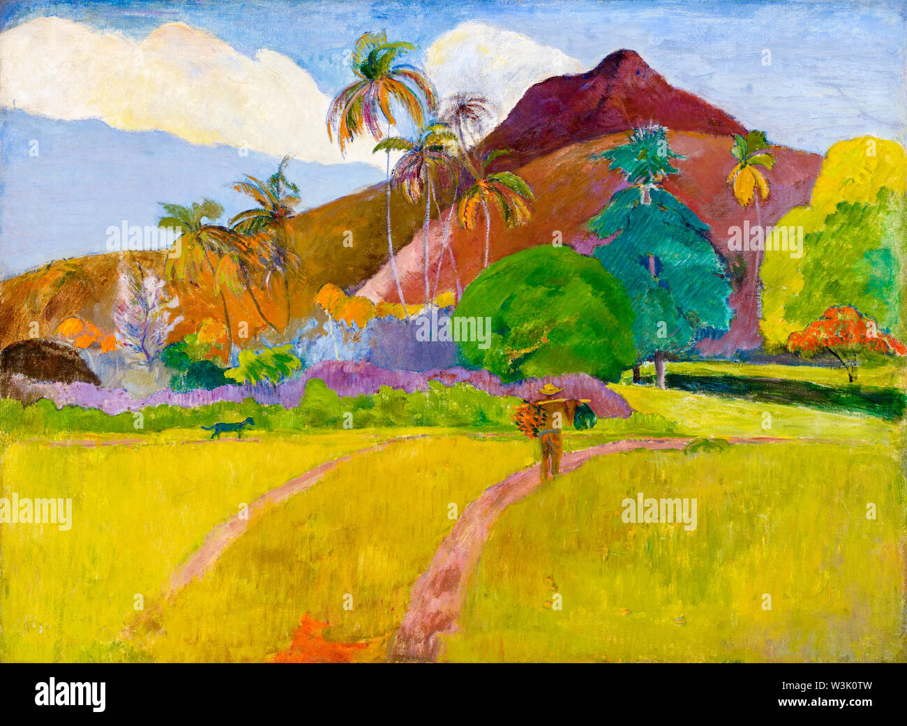 Paul Gauguin, Tahitian Landscape, landscape painting, 1891 Stock Photo