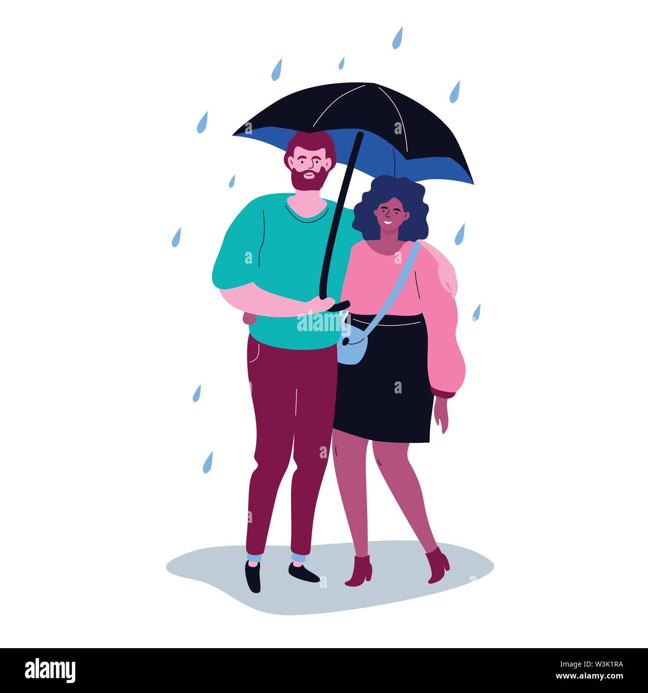 Couple on a date - colorful flat design style characters Stock Vector ...