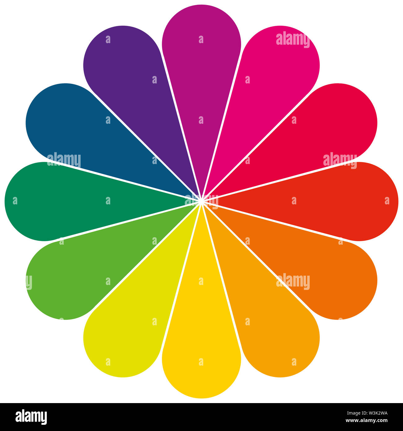 Simple color wheel as a flower with selected colors Stock Photo Alamy