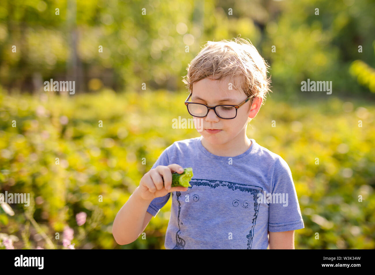 Young Blond Boy Big Glasses High Resolution Stock Photography and Images -  Alamy