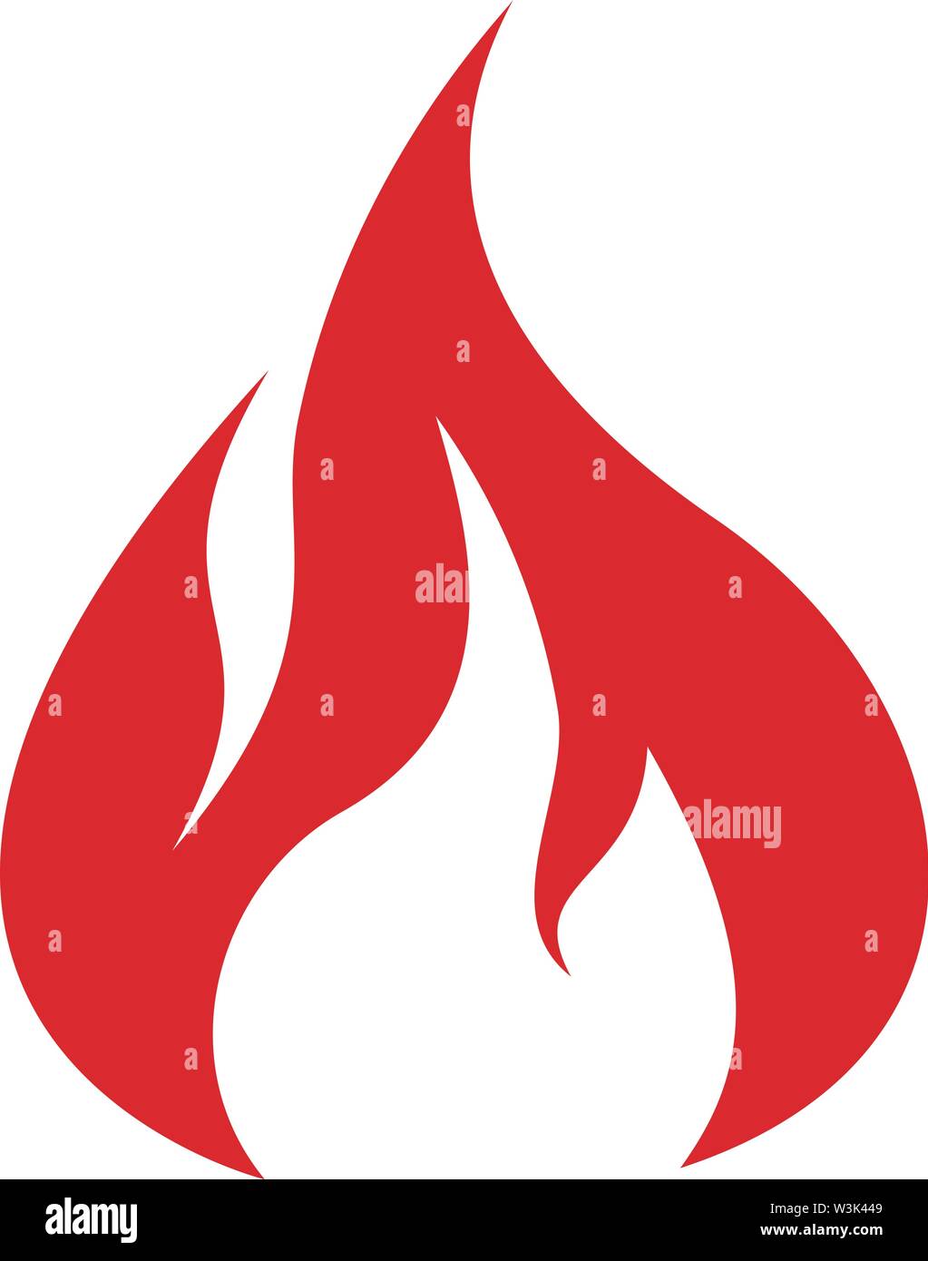 simple red flame or fire icon vector illustration Stock Vector