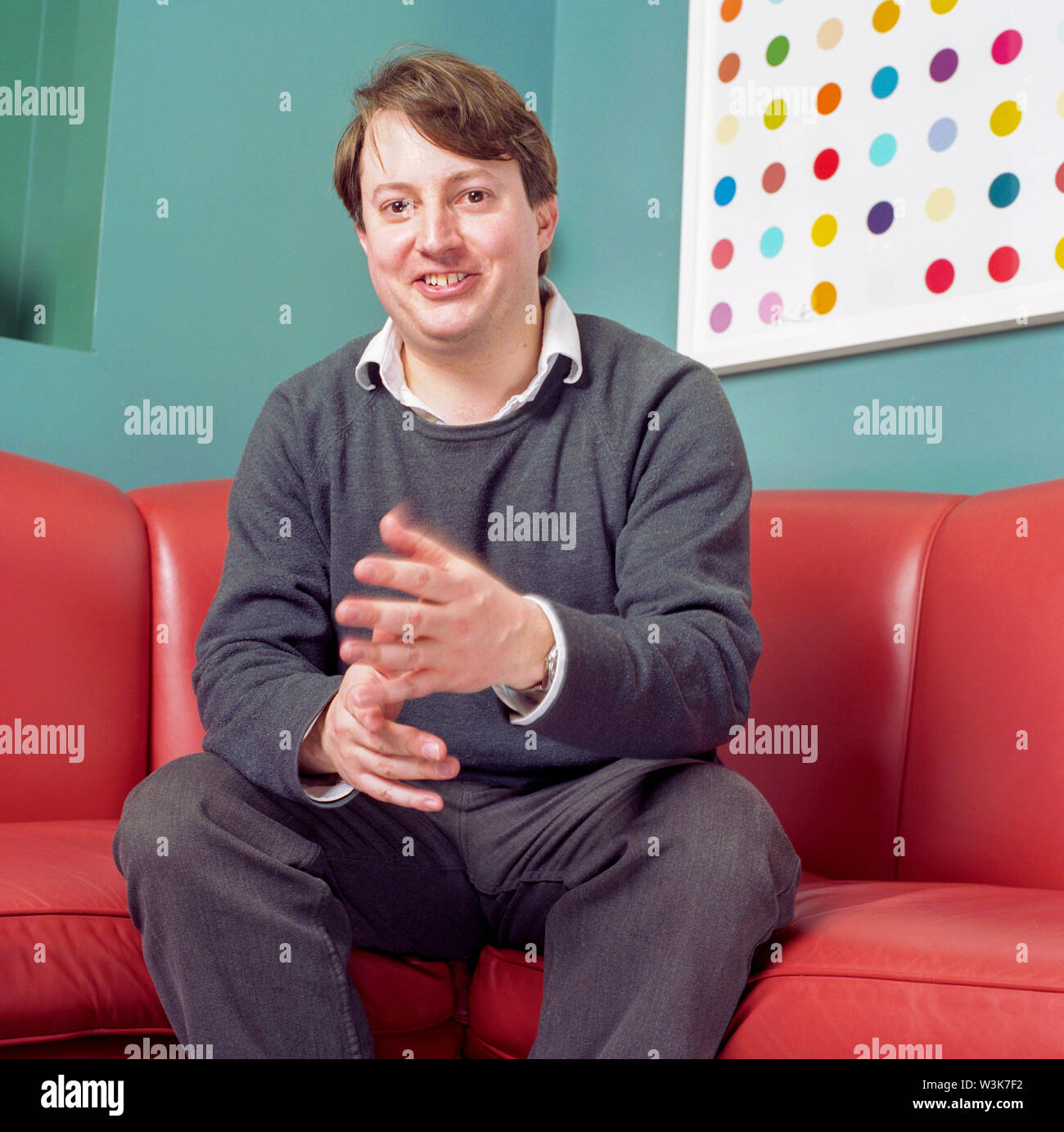 Portrait of English comedian David Mitchell photographed at the Groucho