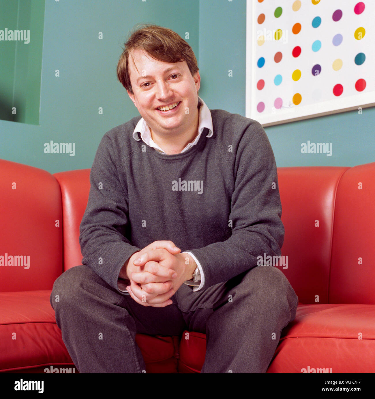 Portrait of English comedian David Mitchell photographed at the Groucho