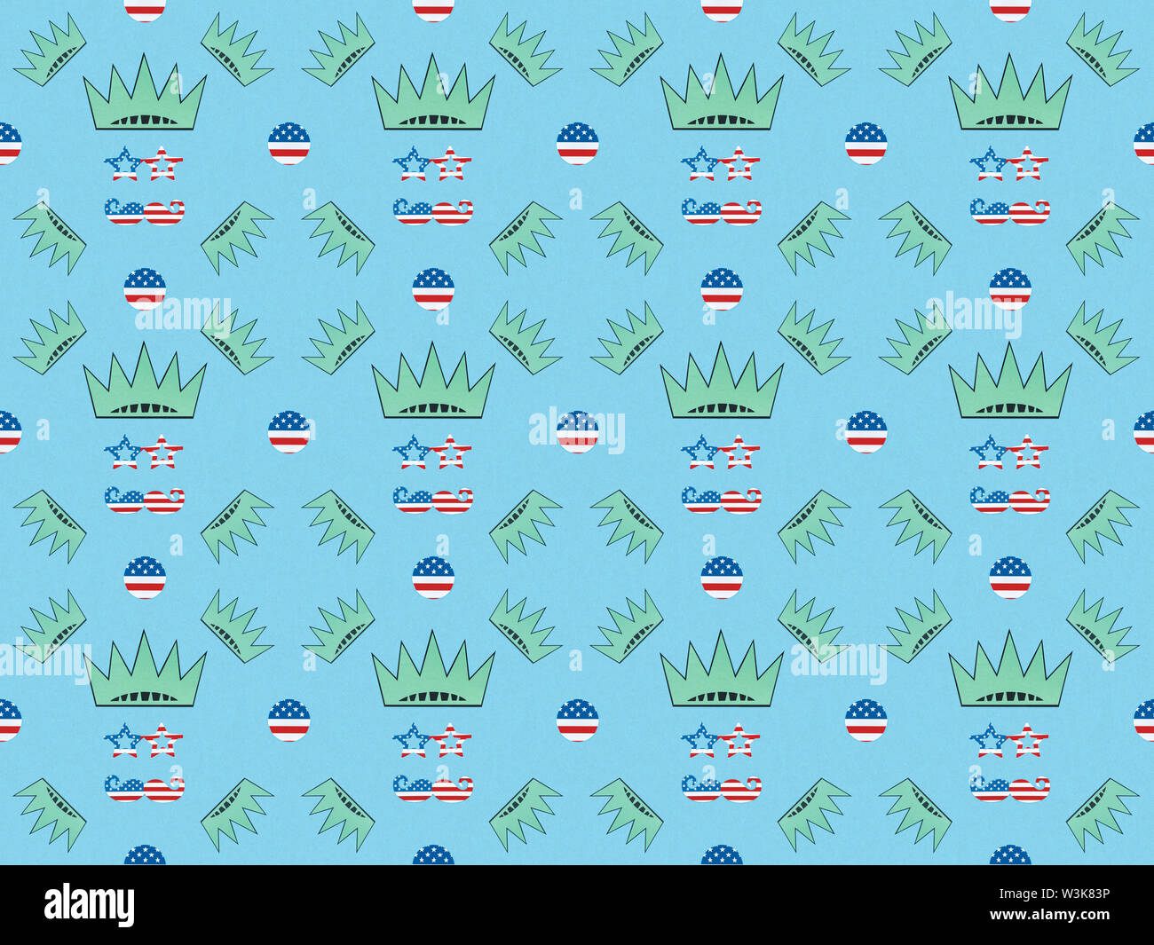 seamless background pattern with mustache and glasses made of us flags ...