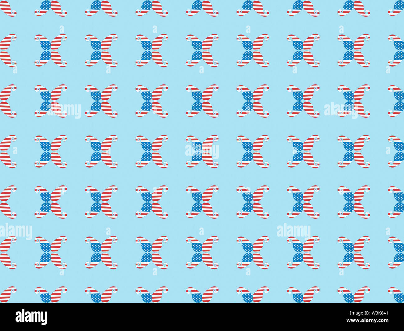 seamless background pattern with mustache made of american national ...
