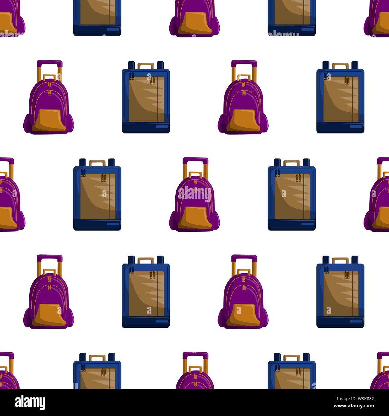 Seamless Pattern with Colorful School Rucksacks Vector Stock Vector