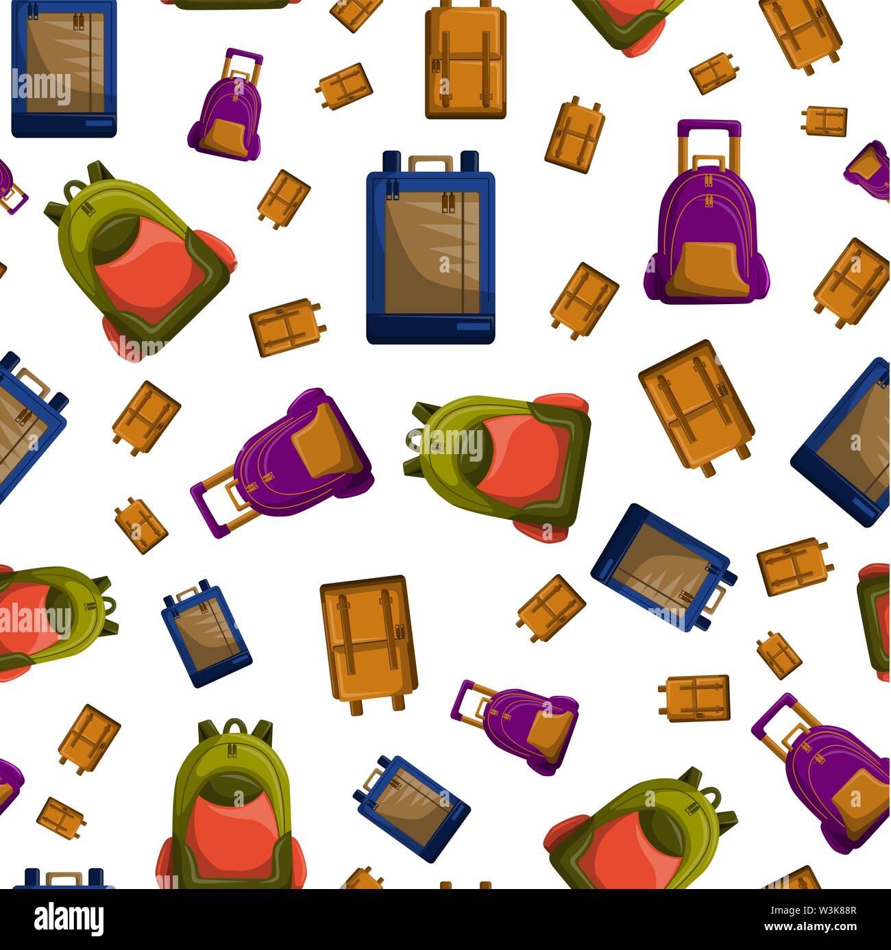 Seamless Pattern with Colorful School Rucksacks Vector Stock Vector