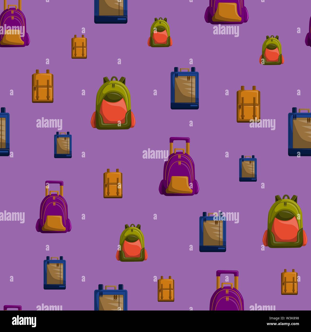 Seamless Pattern with Colorful School Rucksacks Vector Stock Vector