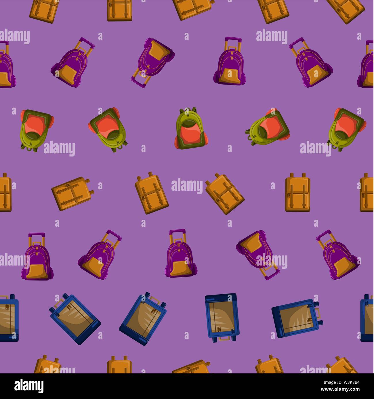 Seamless Pattern with Colorful School Rucksacks Vector Stock Vector