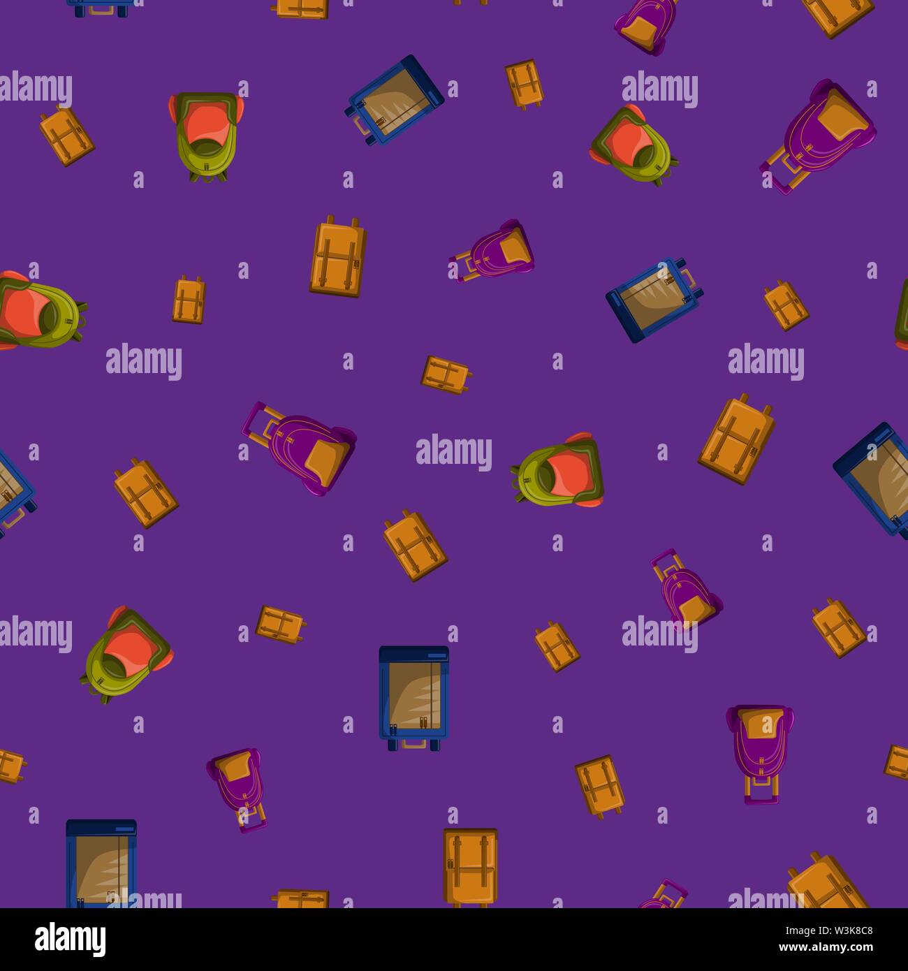 Seamless Pattern with Colorful School Rucksacks Vector Stock Vector