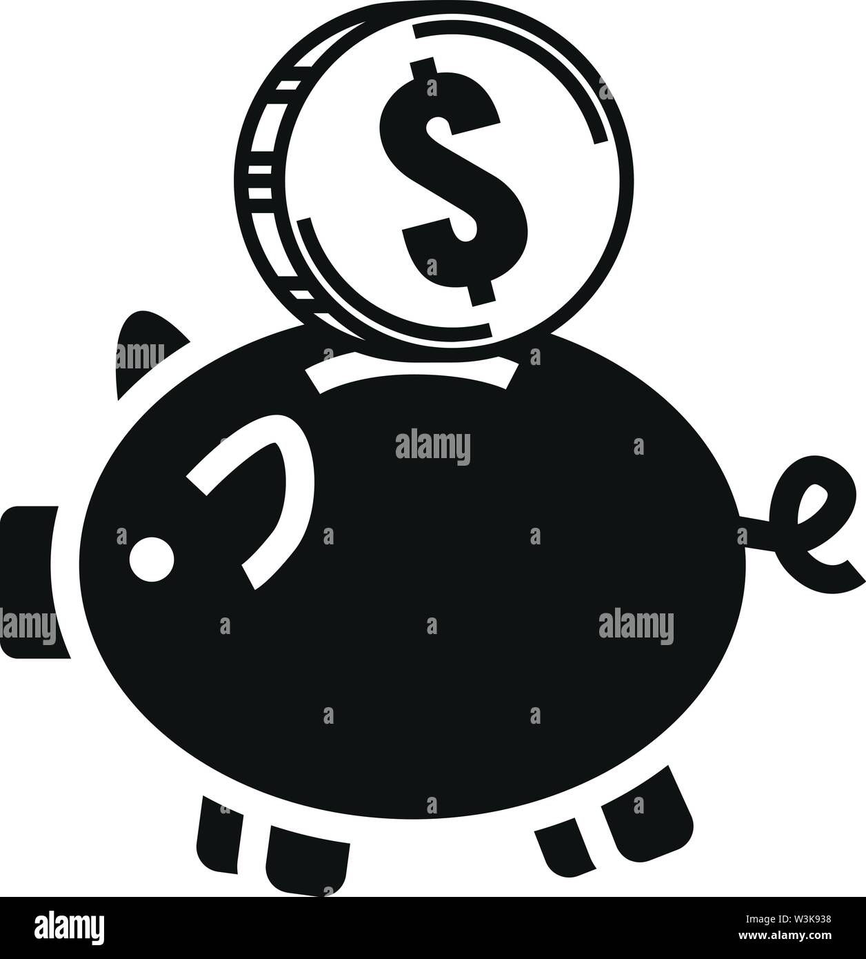 Piggy bank icon. Simple illustration of piggy bank vector icon for web ...