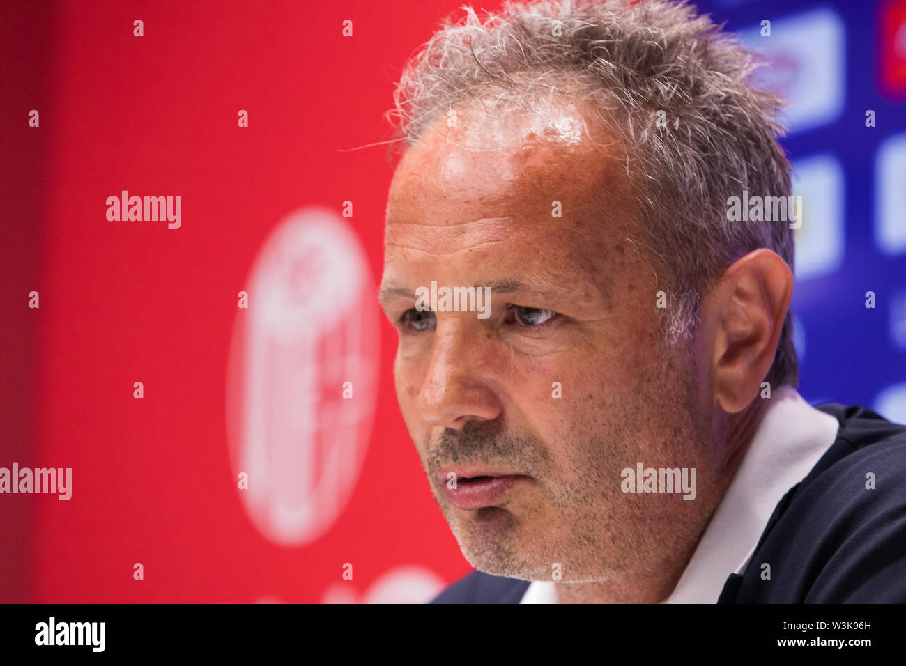Bologna, Italy. 13 July, 2019. Sinisa Mihajlovic head coach of Bologna holds a press conference Stock Photo