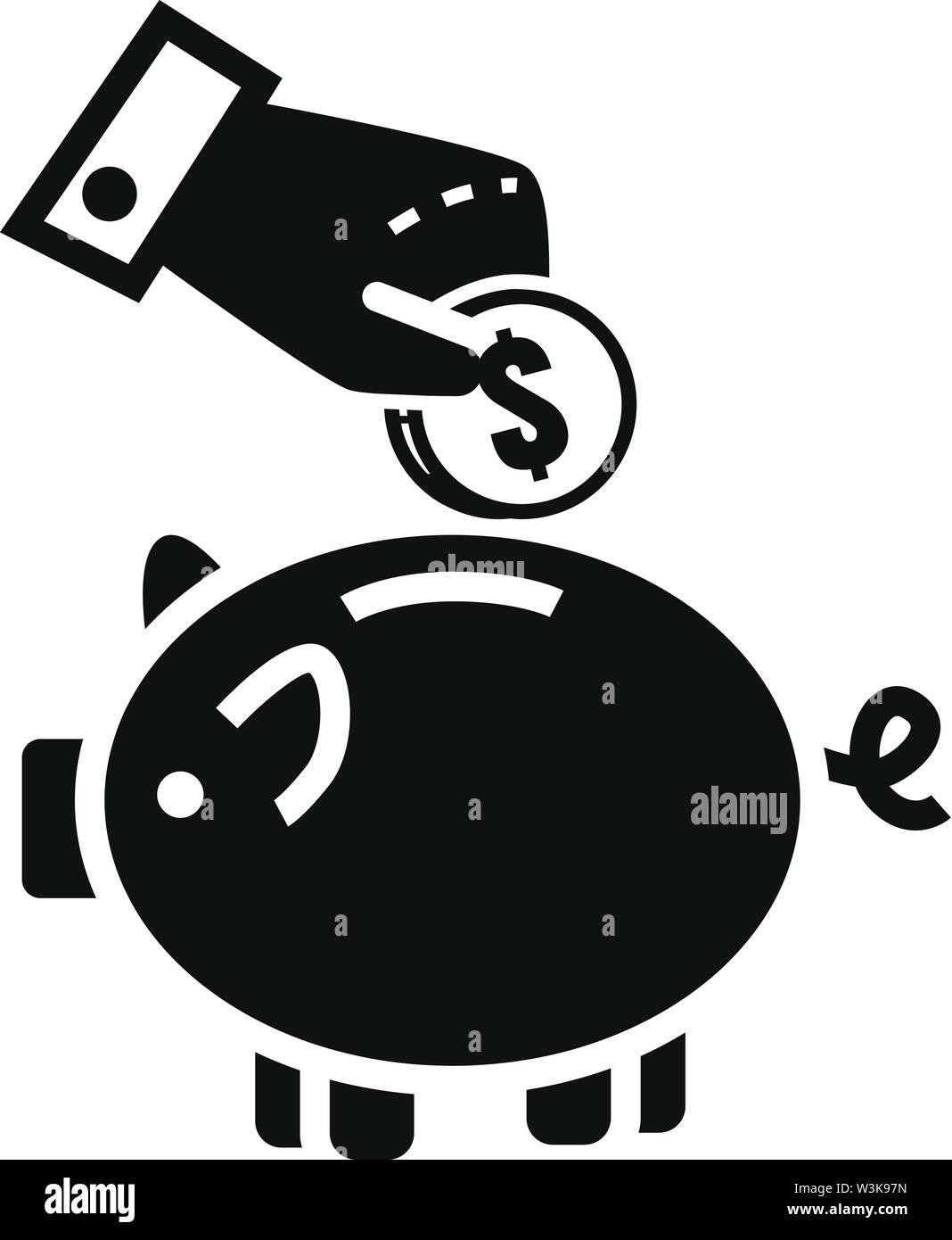 Coin piggy bank icon. Simple illustration of coin piggy bank vector ...