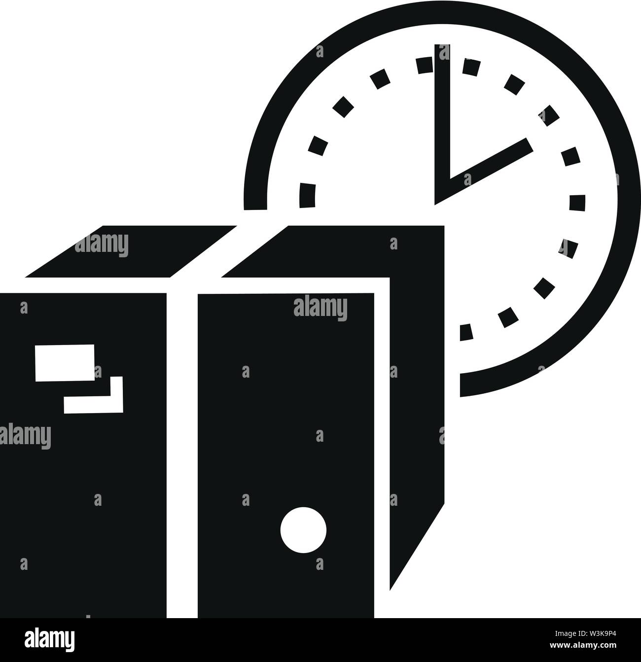 Timer parcel delivery icon. Simple illustration of timer parcel ...