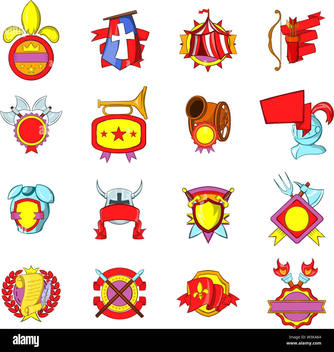 Mediaeval icons set, cartoon style Stock Vector Image & Art - Alamy