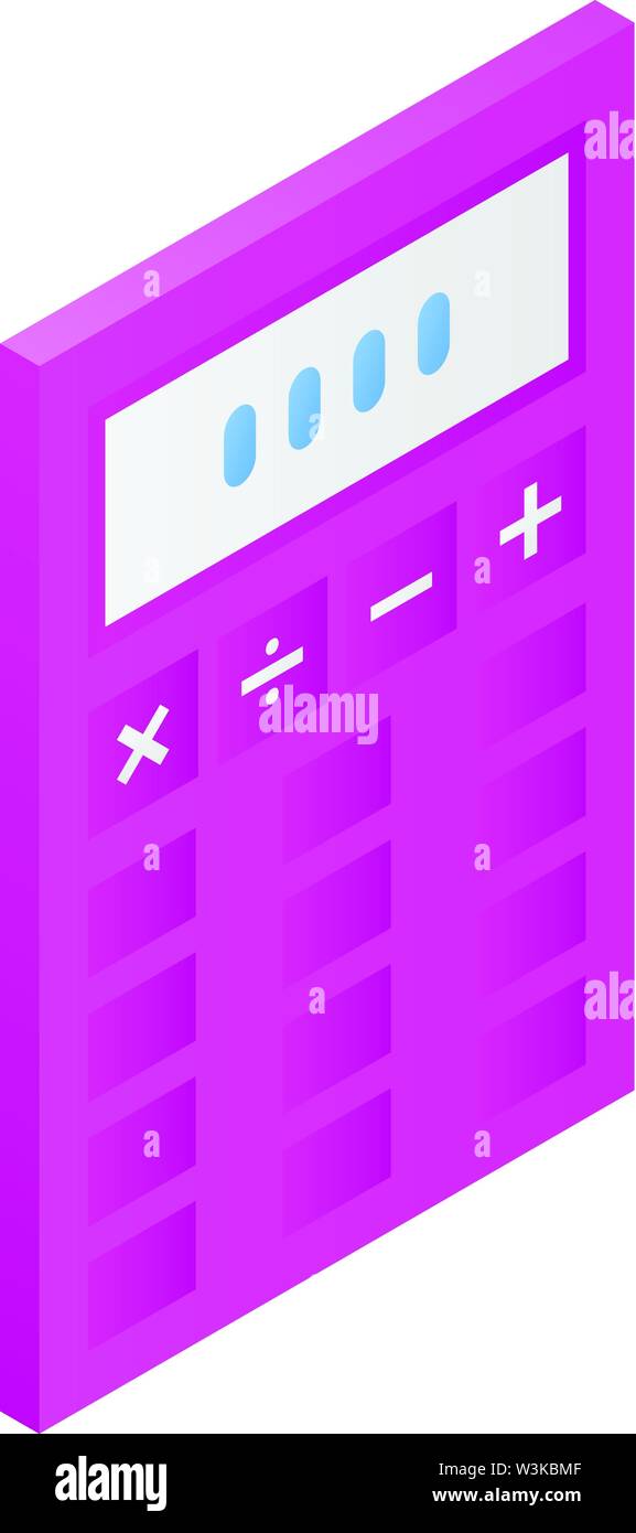 Pink Calculator Icon Isometric Style Stock Vector Image Art Alamy