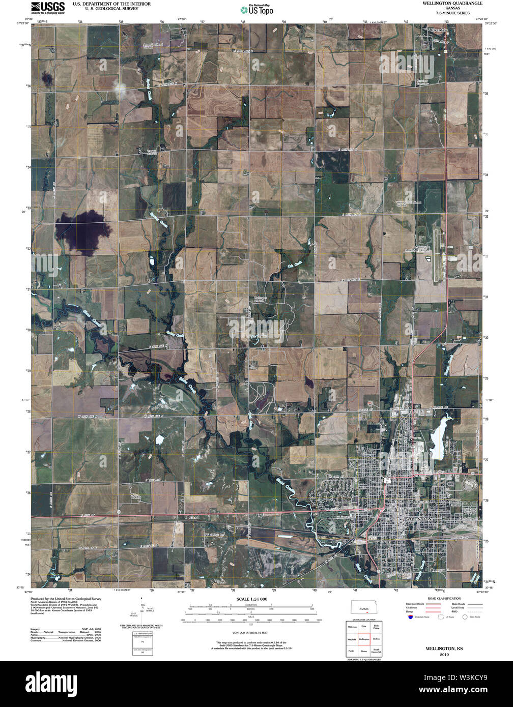 Map of wellington kansas Cut Out Stock Images & Pictures Alamy