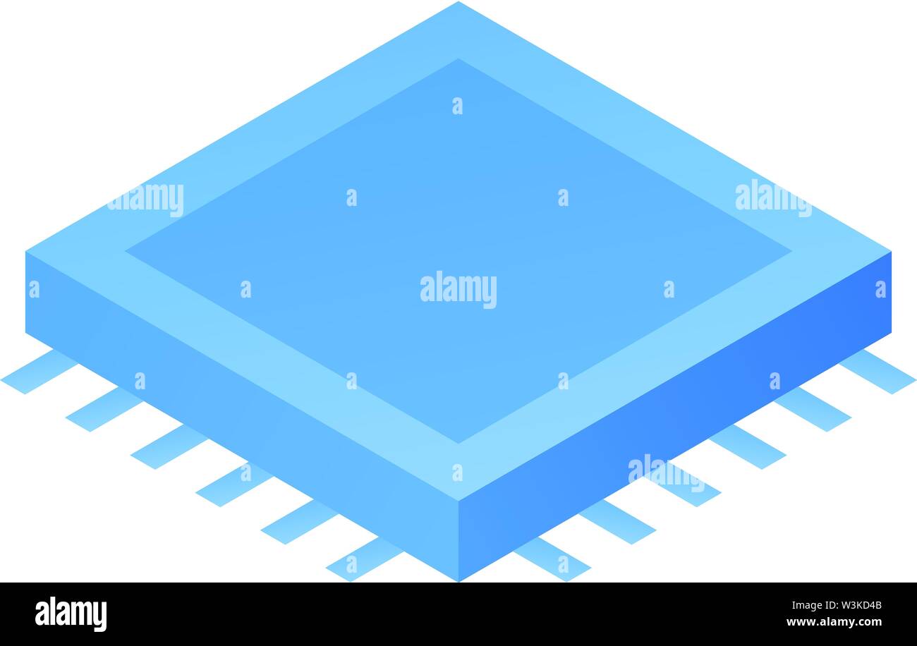 Processor icon, isometric style Stock Vector