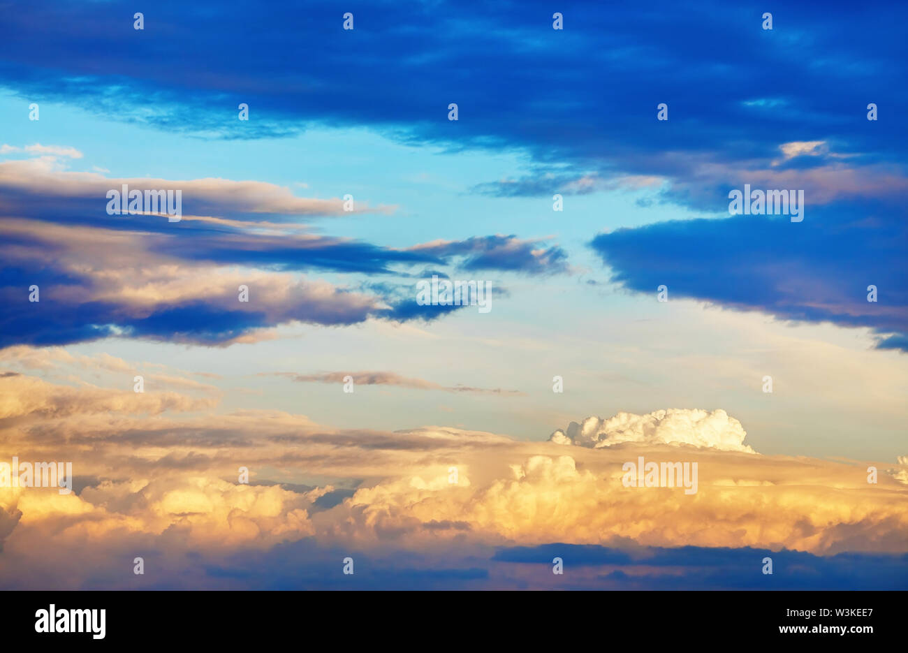Bright sunset sky with clouds. Natural background Stock Photo - Alamy