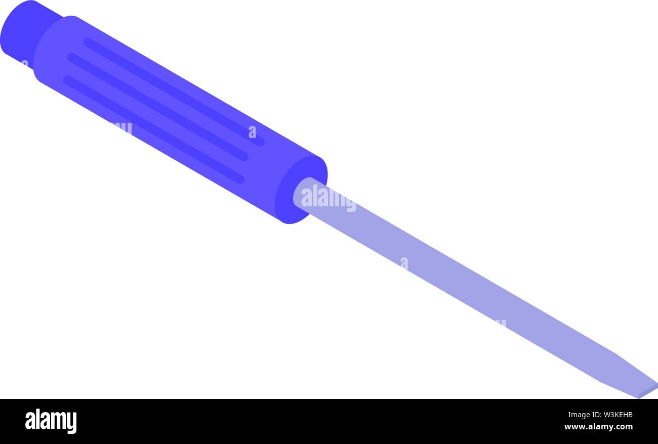 Home line screwdriver icon, isometric style Stock Vector