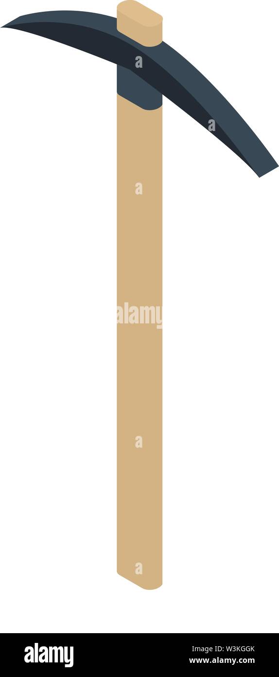 Wooden pickaxe icon, isometric style Stock Vector