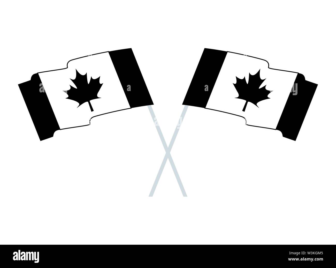 Flags Of Canada Patriotic In Stick Crossed Vector Illustration Design Stock Vector Image And Art