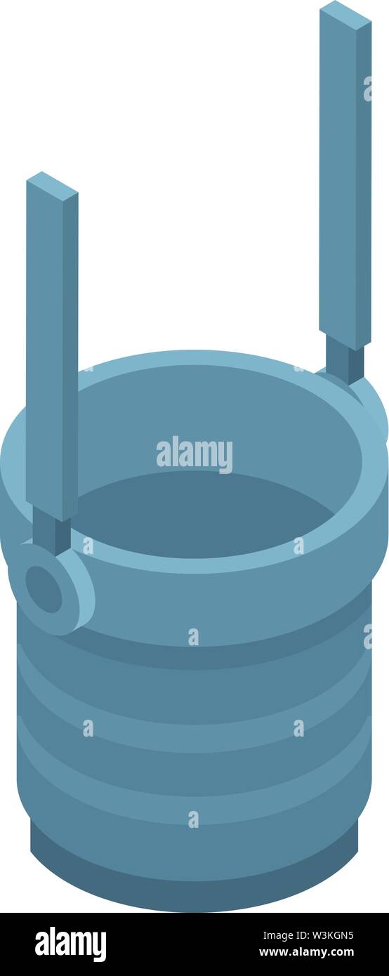 Coal tub icon, isometric style Stock Vector