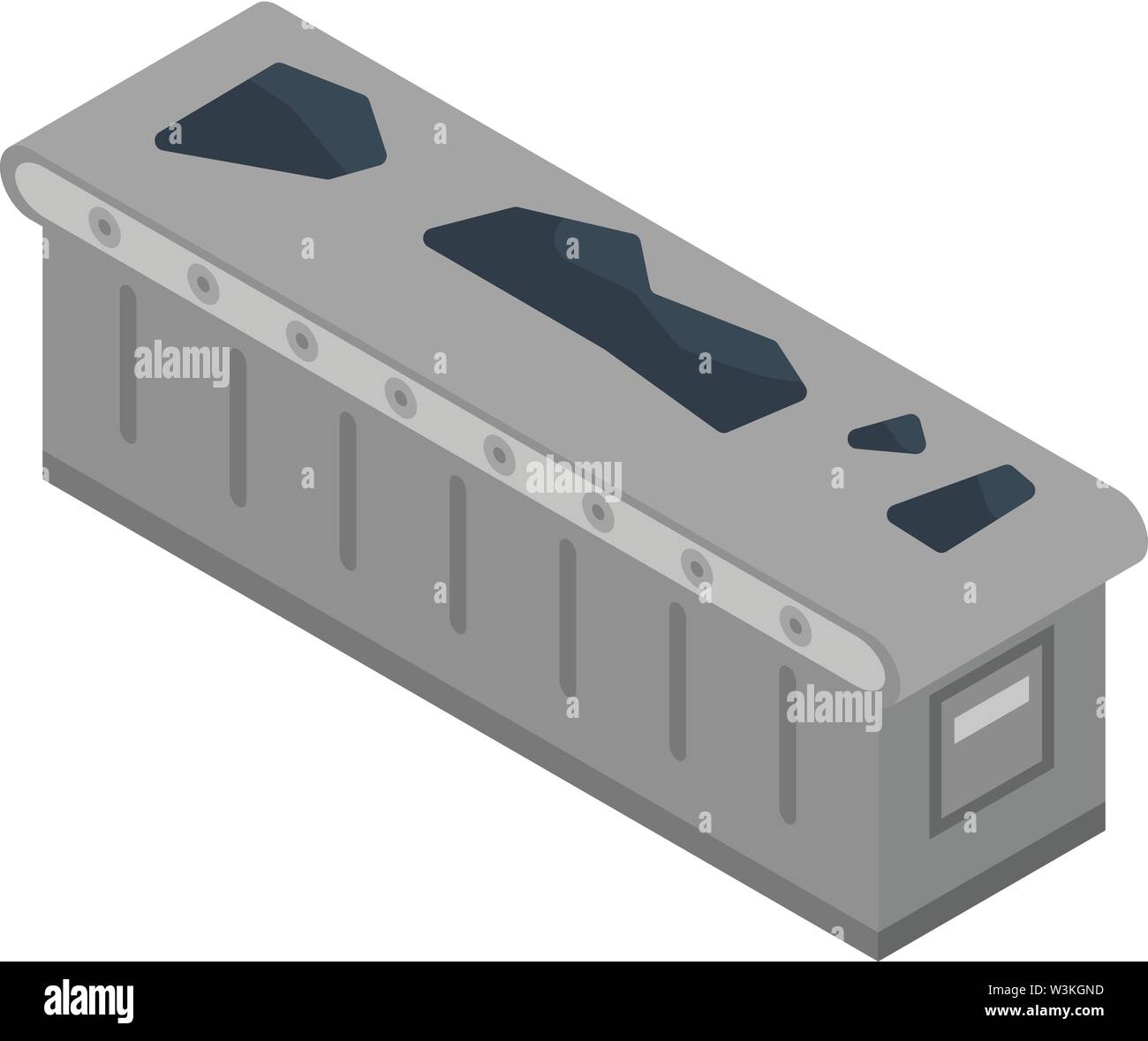 Coal conveyor icon, isometric style Stock Vector