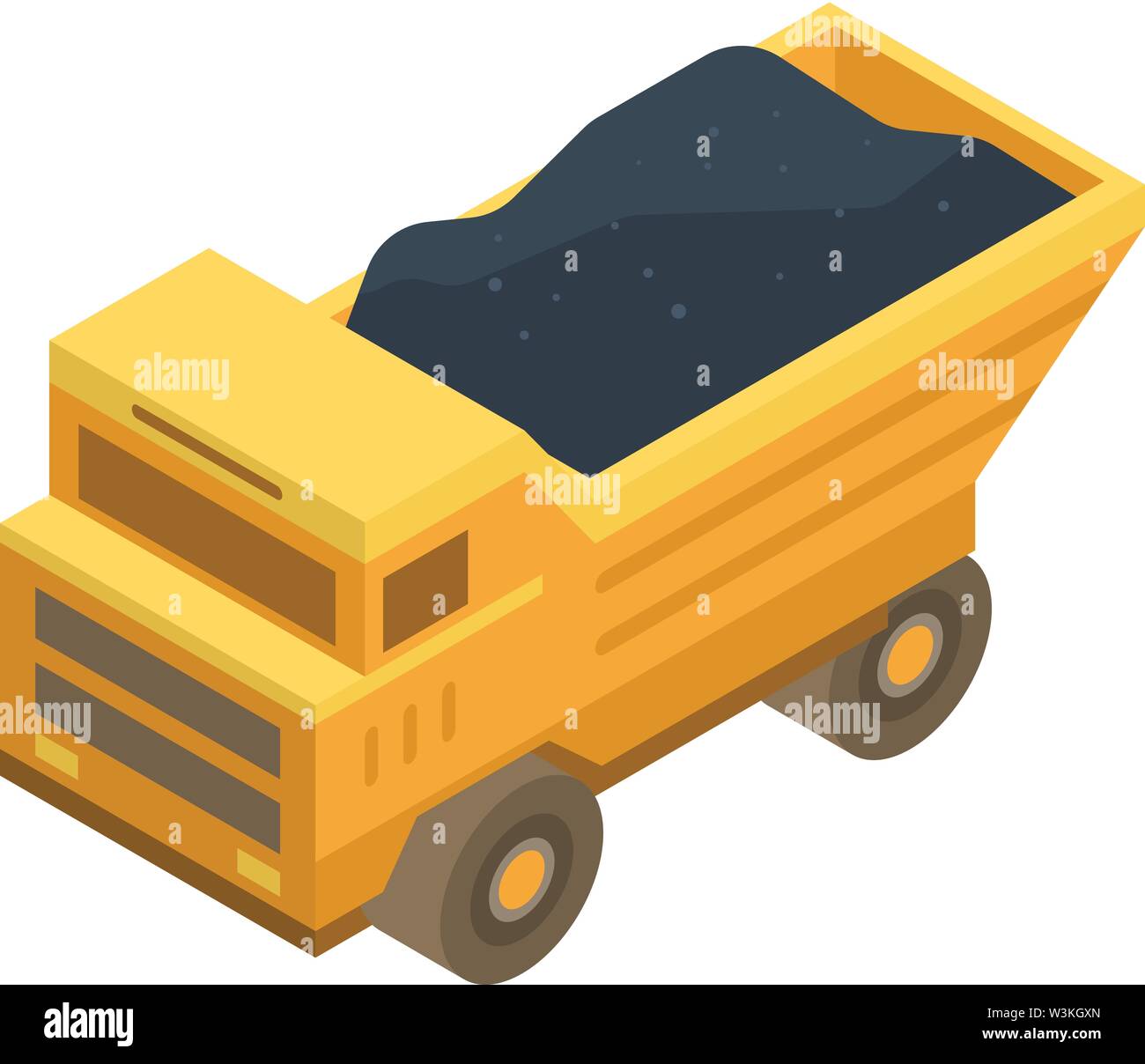 Coal dump truck icon, isometric style Stock Vector