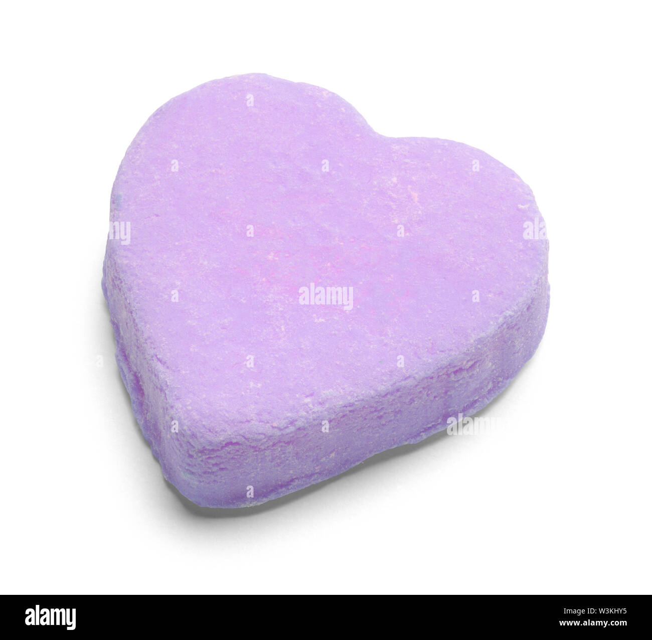 Purple Valentines Candy Heart Isolated on White. Stock Photo