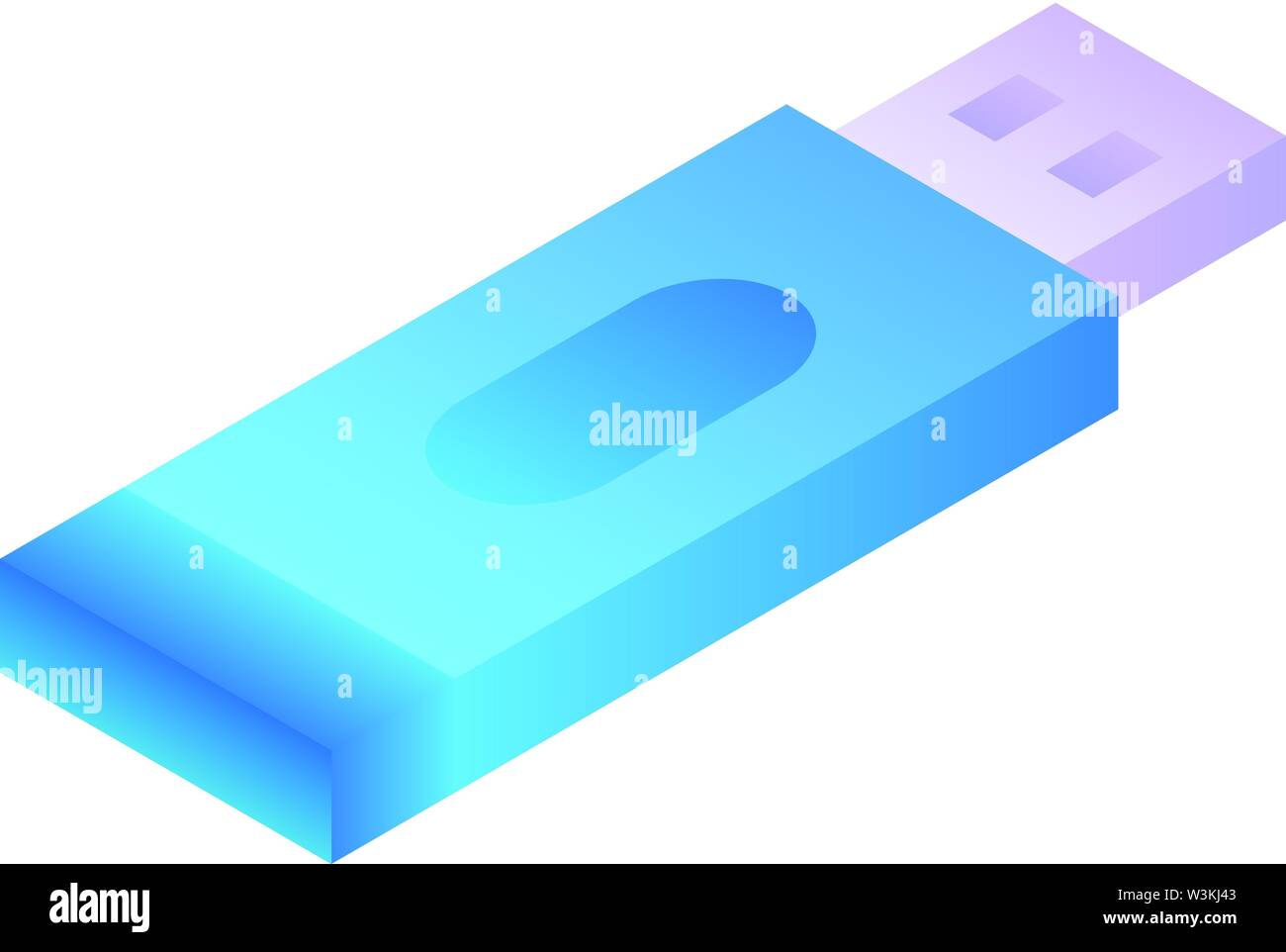 USB flash drive icon, isometric style Stock Vector
