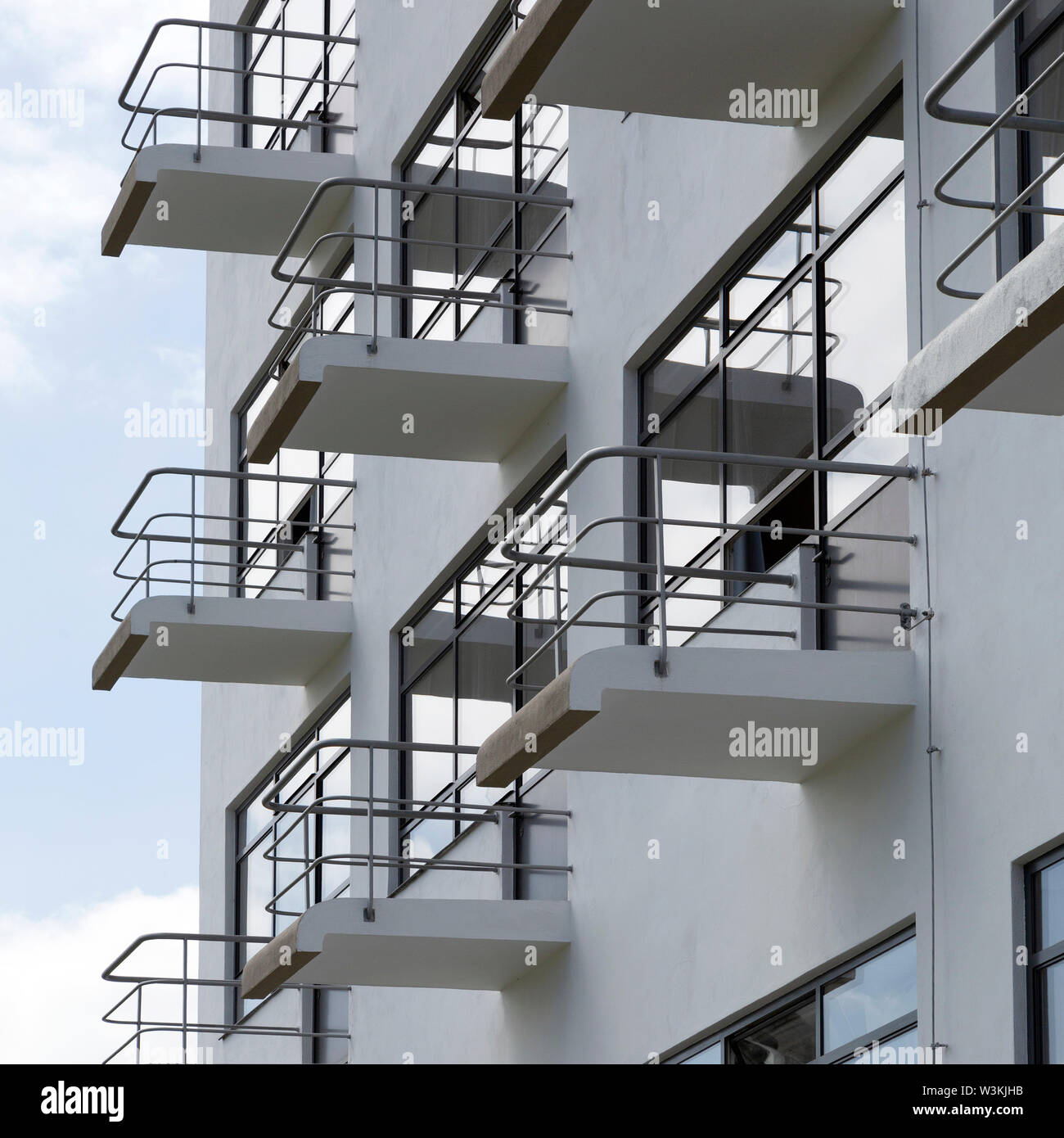 Balconies On The Studio Building (Prellerhaus) Of The Bauhaus Building ...