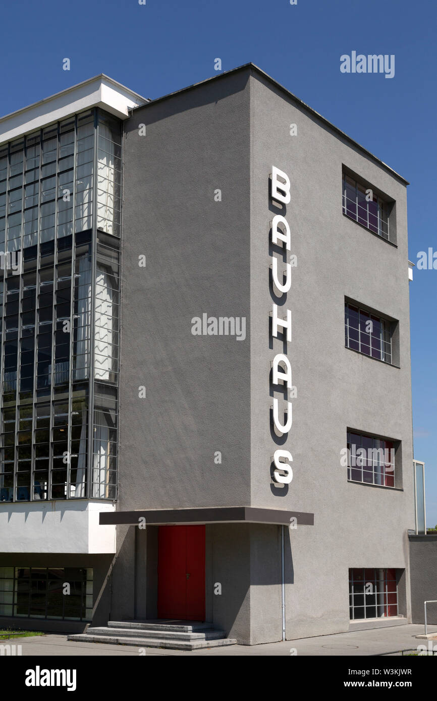 Sign On The Bauhaus Building In Dessau Germany The Typeface Was Designed By Herbert Bayer Stock Photo Alamy