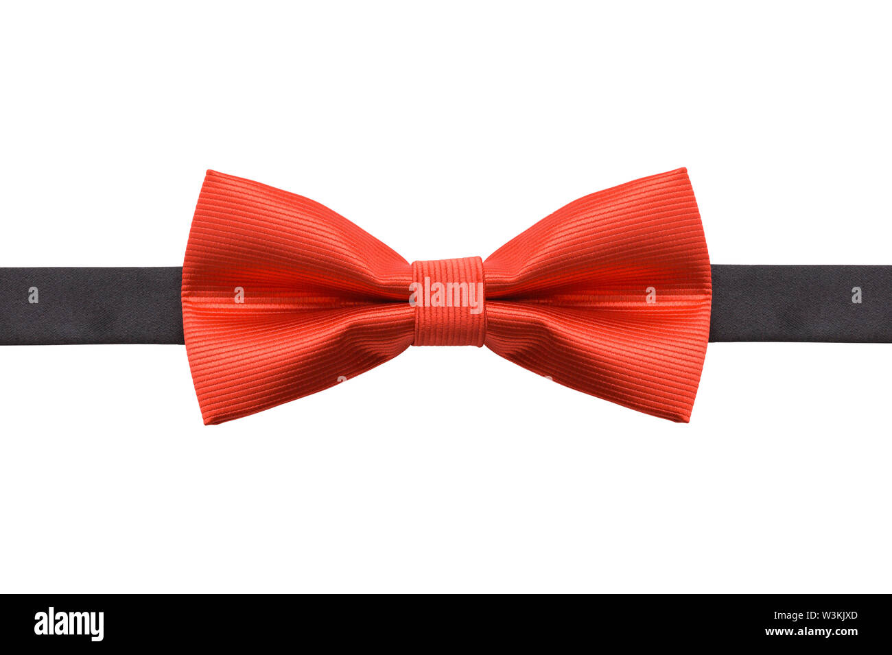 Red Bow Tie with Black Strap Isolated on White. Stock Photo