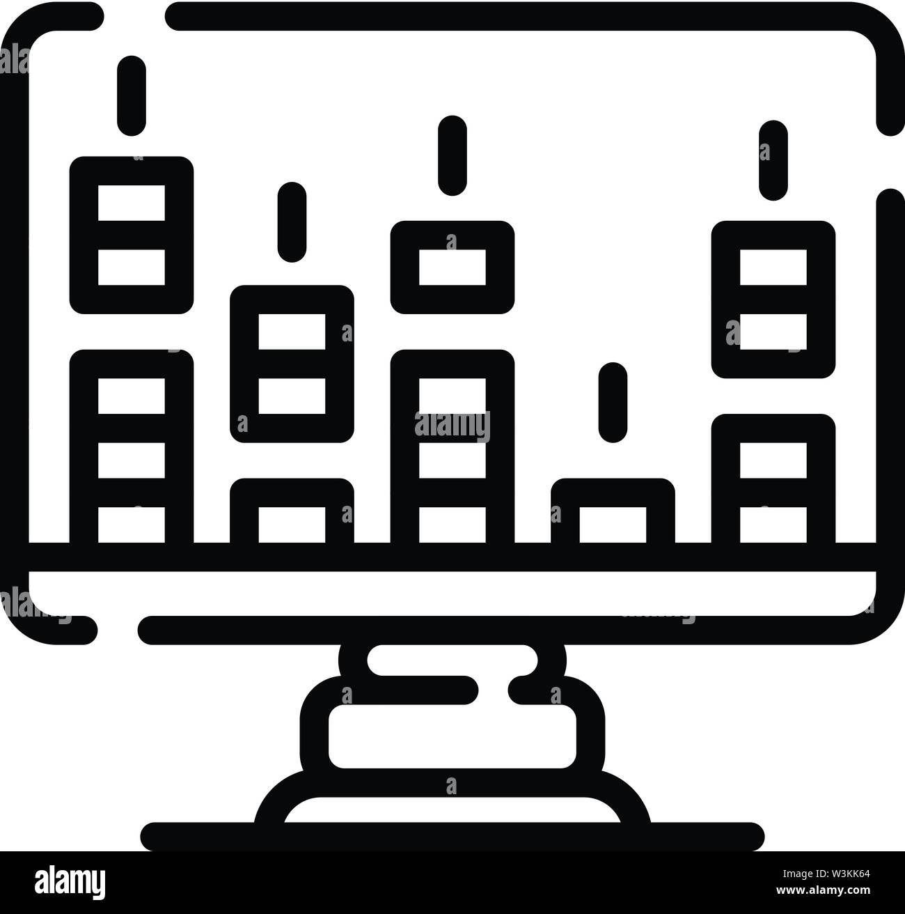 Audio frequency monitor icon, outline style Stock Vector Image & Art ...