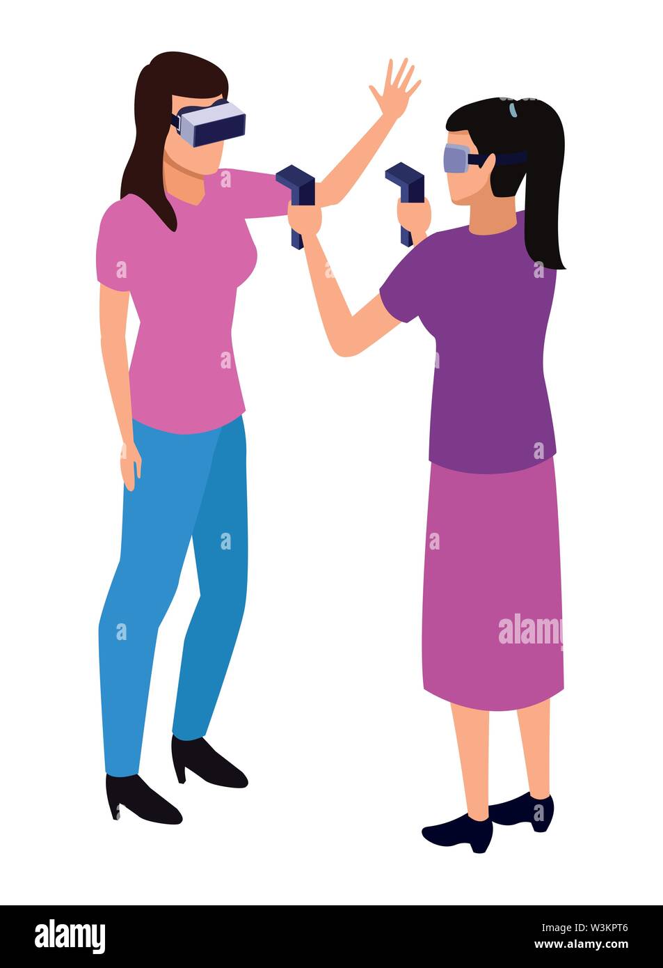 virtual reality technology experience cartoon Stock Vector Image & Art ...