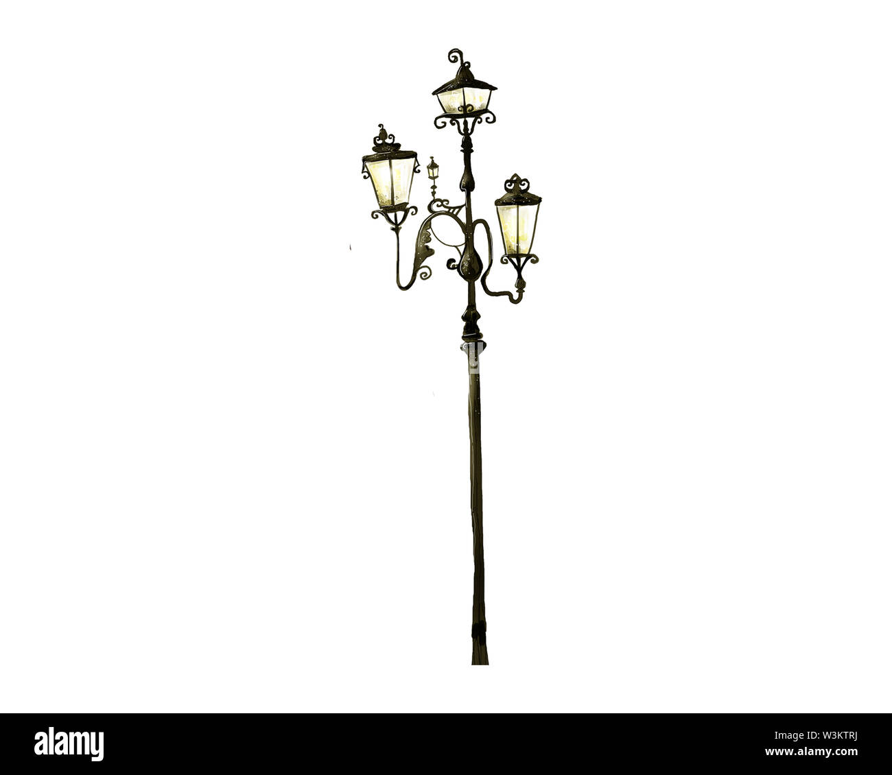 retro vintage street lamp isolated on white background Stock Photo