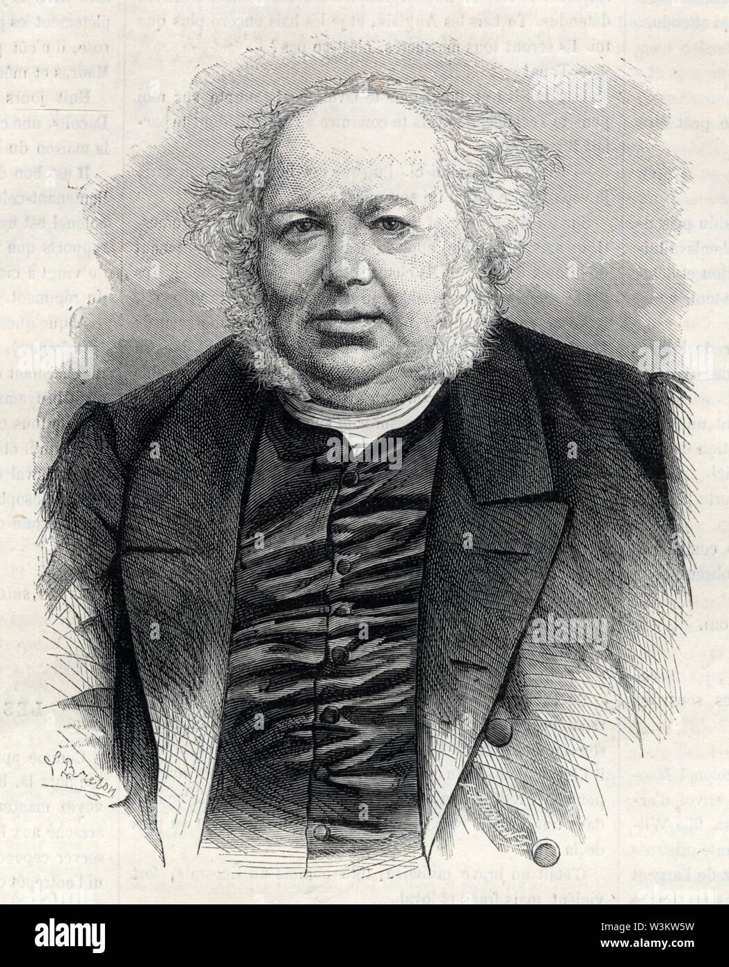 M.Jules Janin, membre de l'Académie Française.16 février 1804-19 juin 1874. Écrivain et critique dramatique français. Stock Photo
