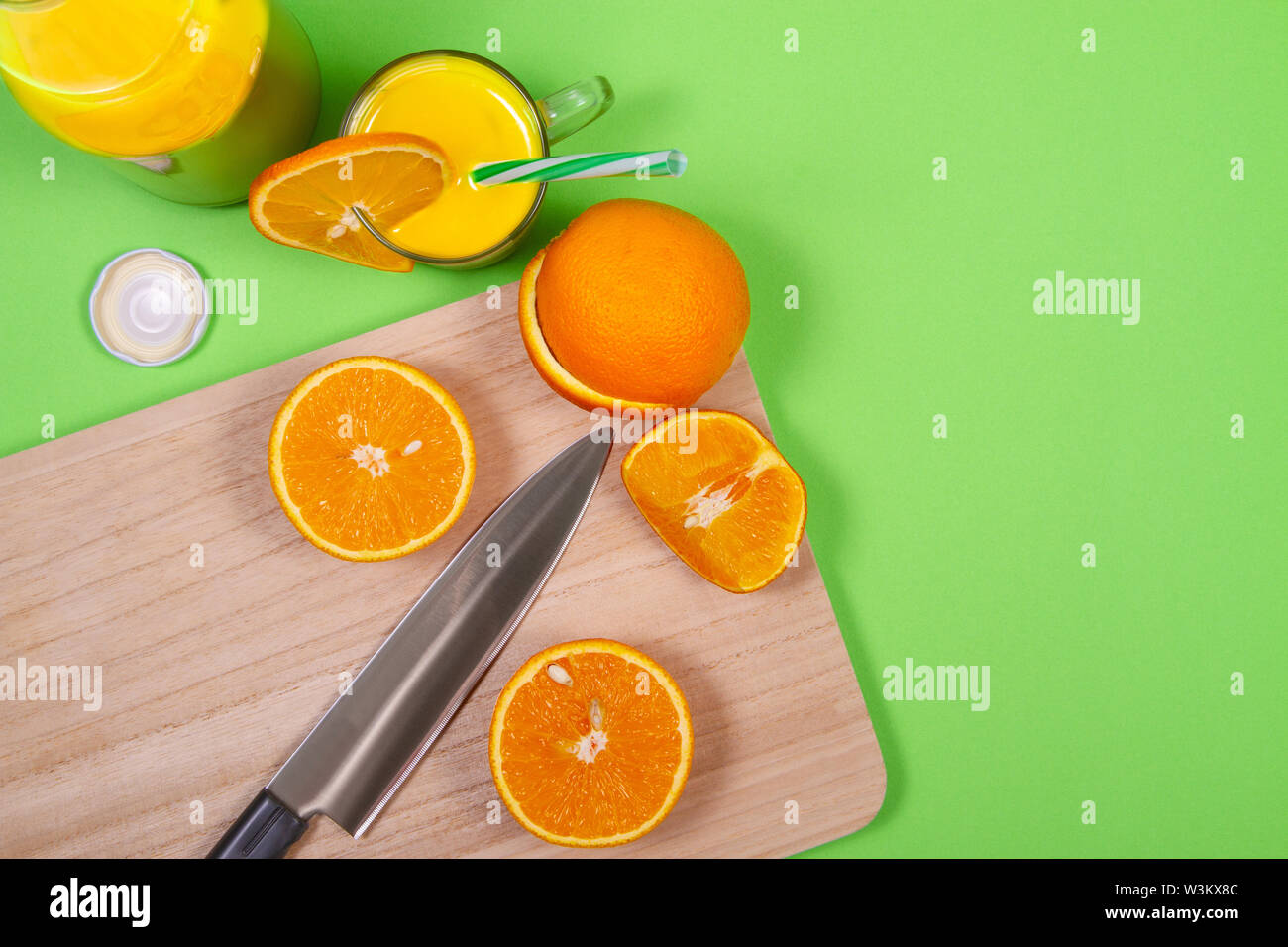 orange fruit is high in vitamin C Stock Photo