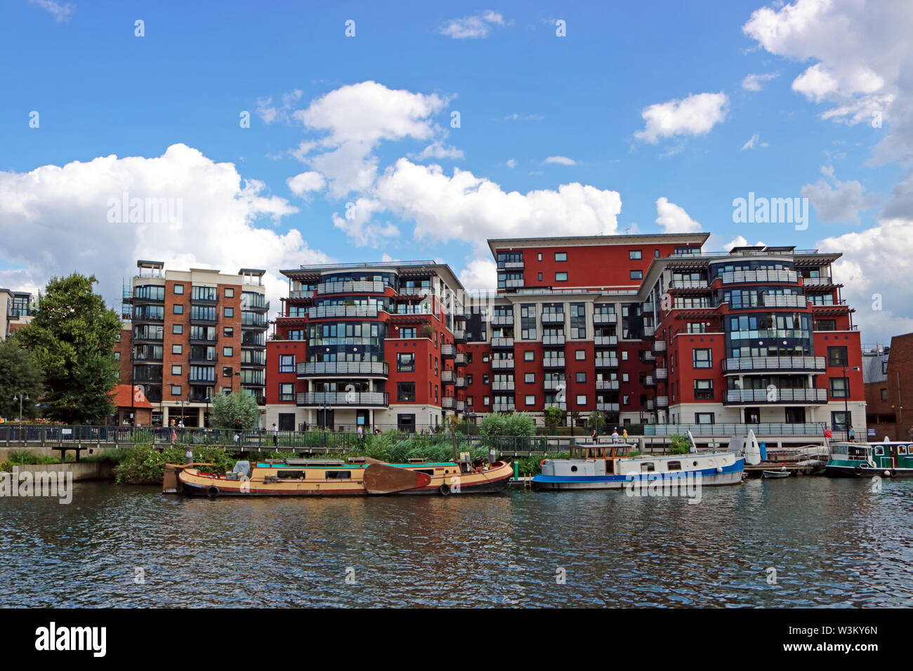 Riverside apartments, shops and restaurants at Kingston upon Thames