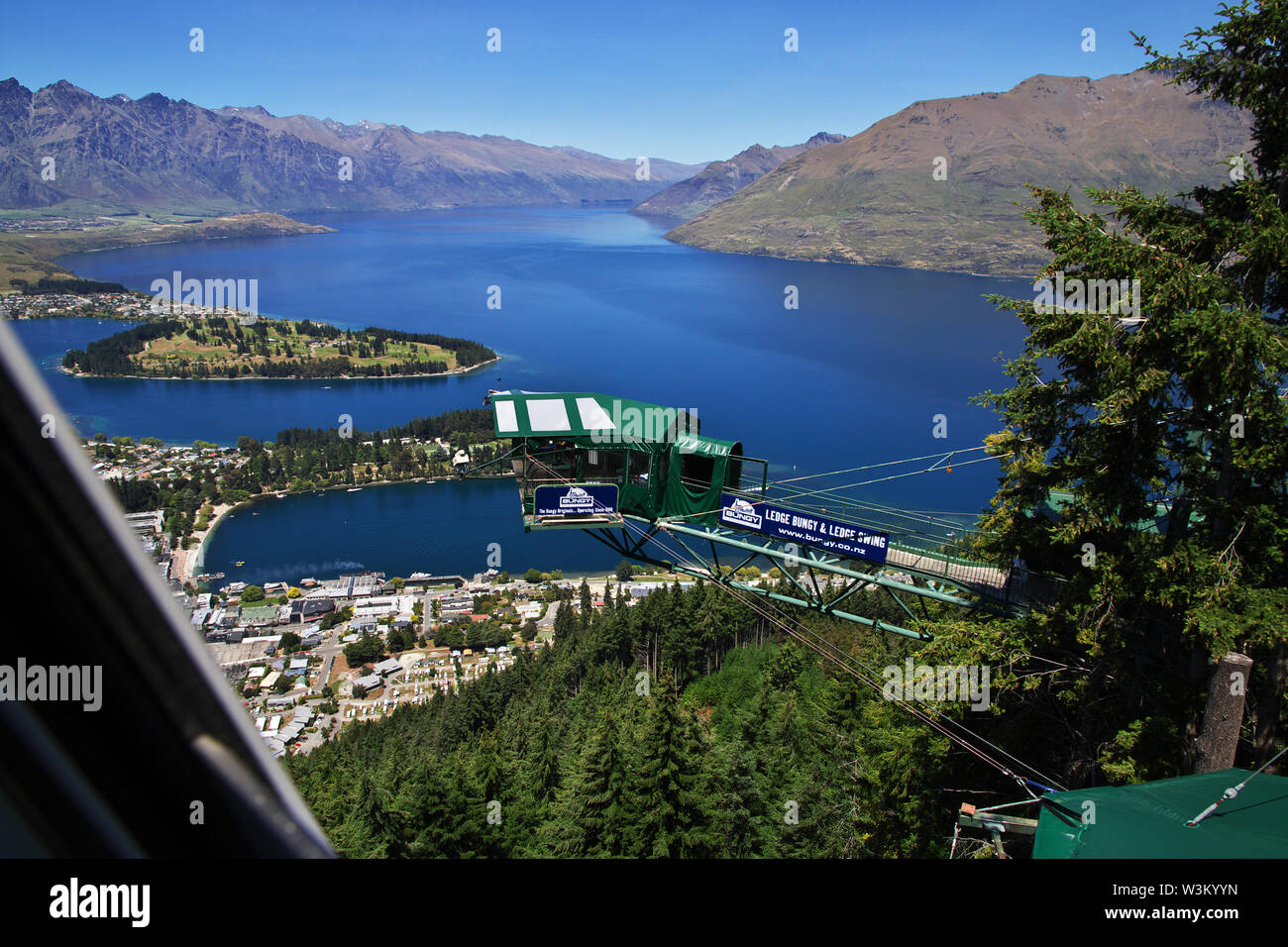 Cable car ride in Queenstown, New Zealand Stock Photo