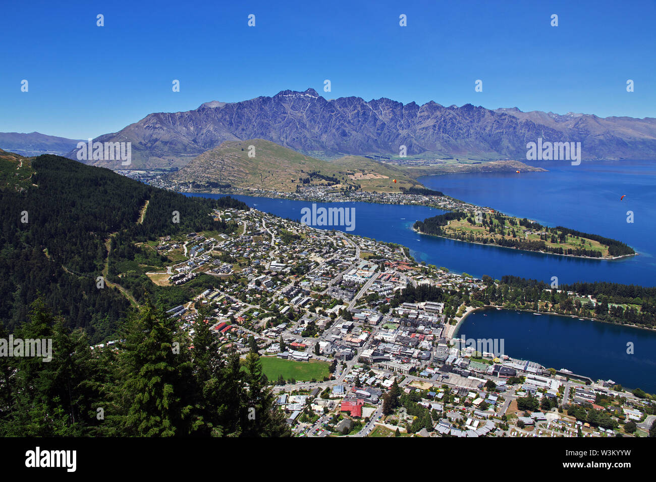 Cable car ride in Queenstown, New Zealand Stock Photo Alamy