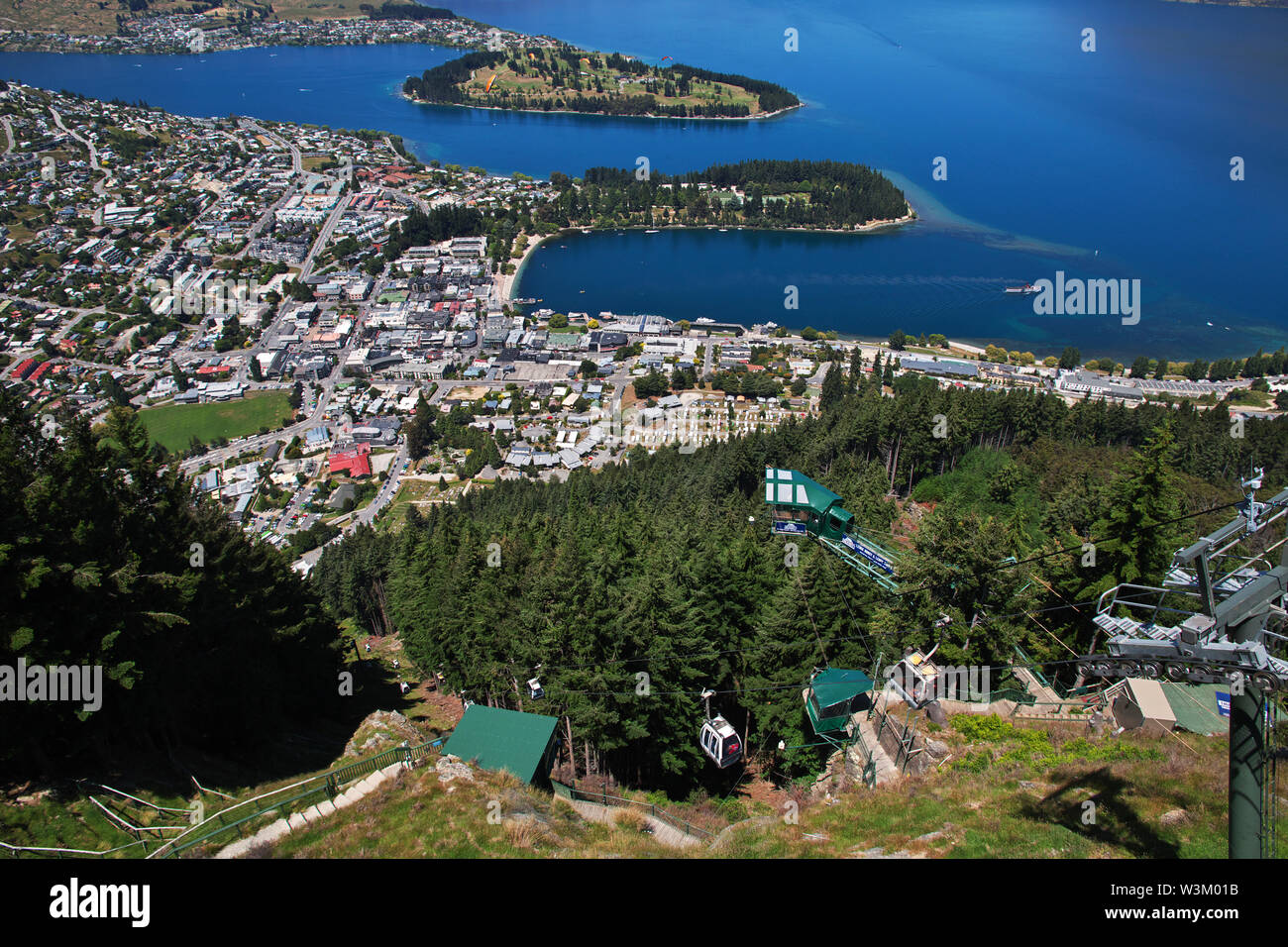 Cable car ride in Queenstown, New Zealand Stock Photo Alamy